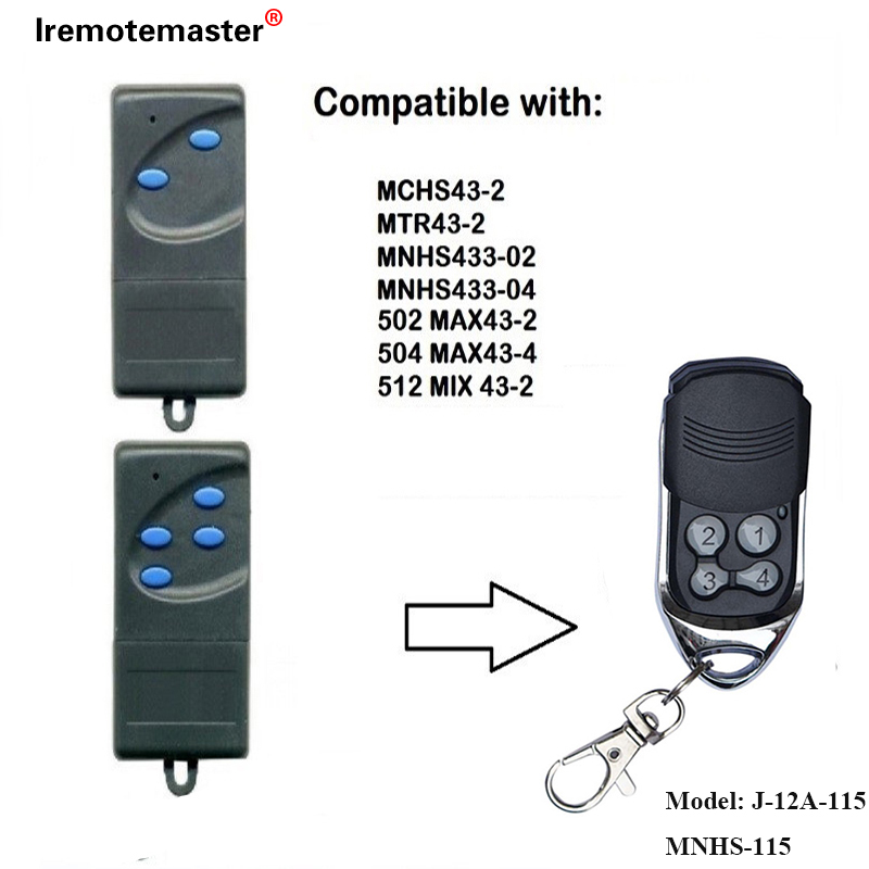 Til 502 MAX43-2, 504 MAX43-4 udskiftningsfjernbetjening 433,92 mhz garageportfjernbetjening