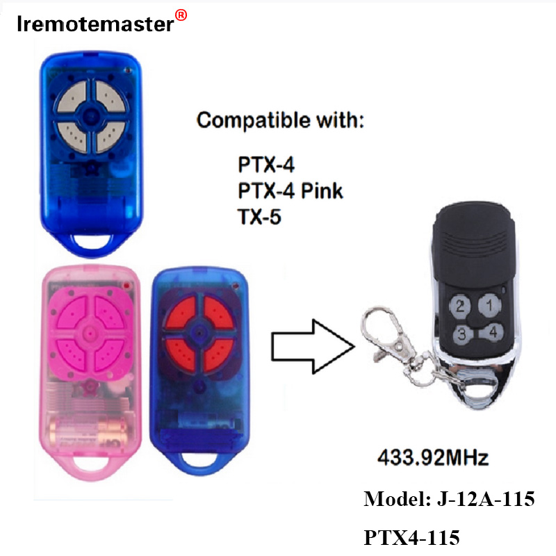 Til PTX4 433,92 MHz Gate Garage Door Fjernbetjening Rolling Code