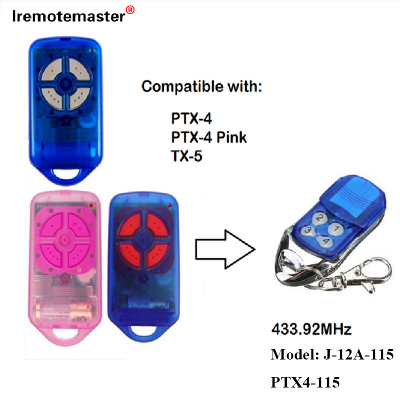 Til PTX4 433,92 MHz Rolling Code Garageport fjernbetjening